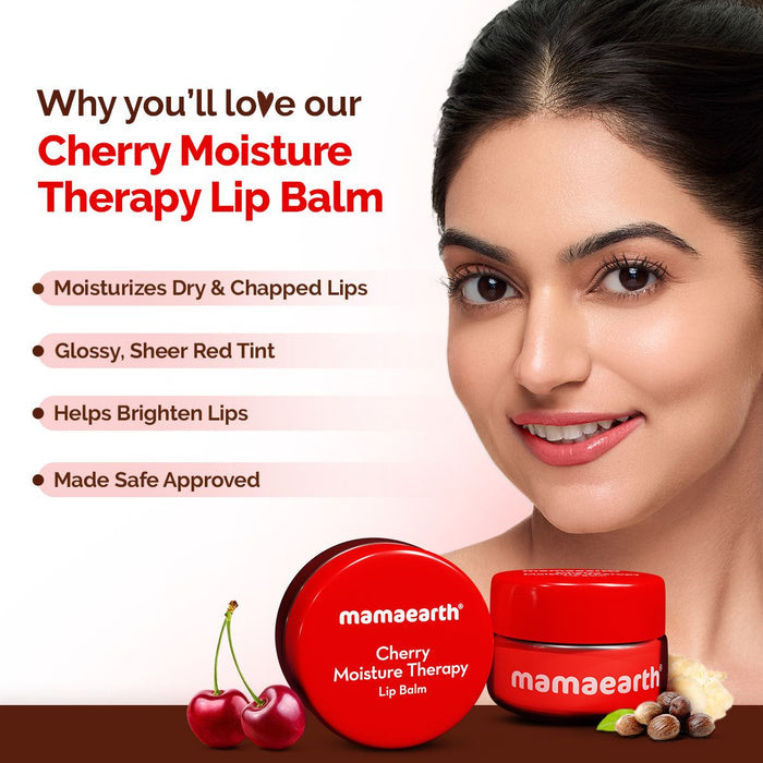 Cherry Moisture Therapy Lip Balm with Cherry & Vitamin E for Dry & Chapped Lips- 15 g