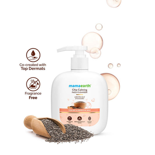 Chia Calming Face Cleanser with Chia Seed & Ceramides for Dry & Sensitive Skin - 180 ml