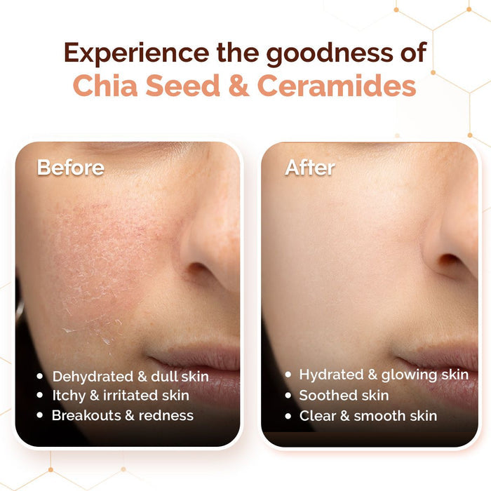 Chia Calming Face Cleanser with Chia Seed & Ceramides for Dry & Sensitive Skin - 180 ml