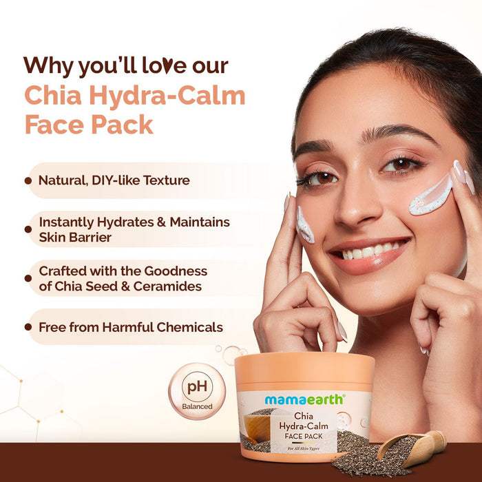 Chia Hydra-Calm Face Pack with Chia Seed & Ceramides for Healthy Skin Barrier - 200 g