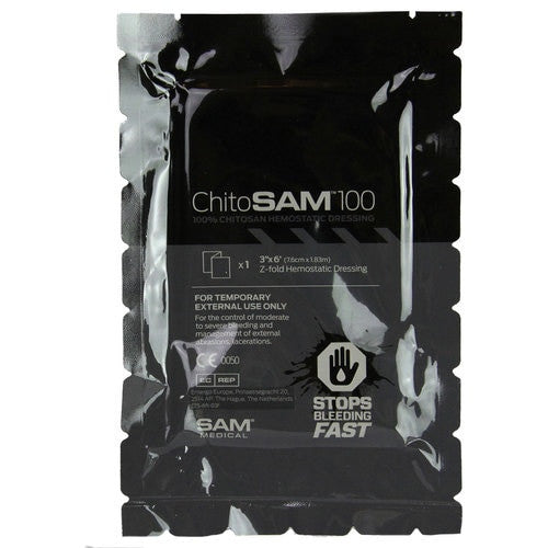 Chito-SAM™ 100 - 3" X 6', Z-Fold Hemostatic- front of packaging