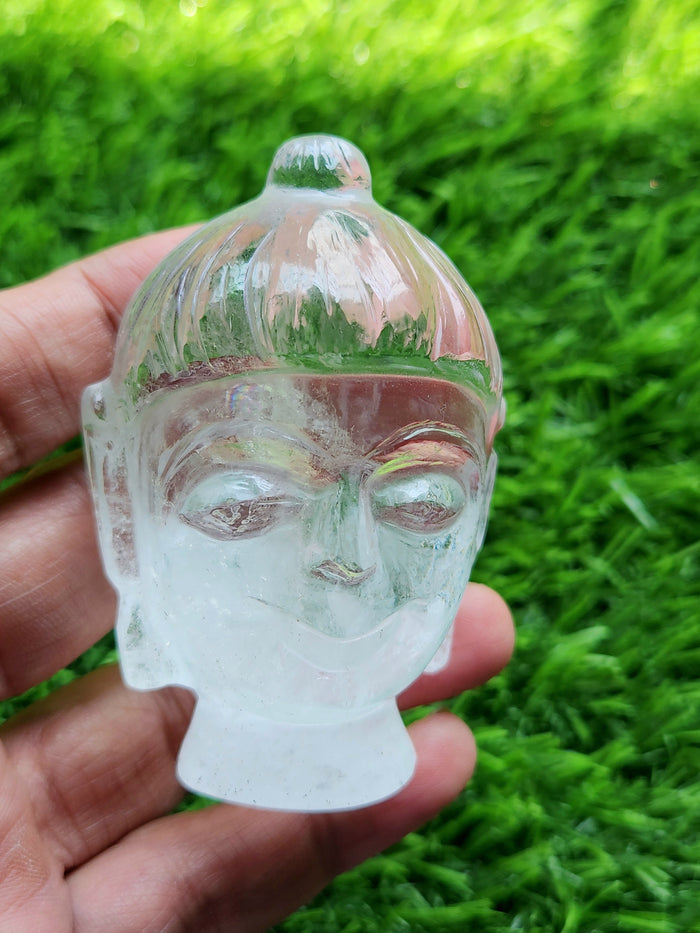 Clear Quartz Buddha Head: Meditative Mastery and Spiritual Brilliance