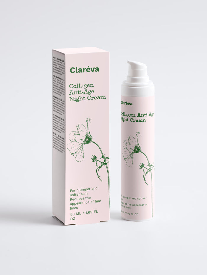 Collagen Anti-Age Night Cream | Firming & Hydrating Overnight Face Cream for Fine Lines | Ecocert COSMOS Natural | 50 ml