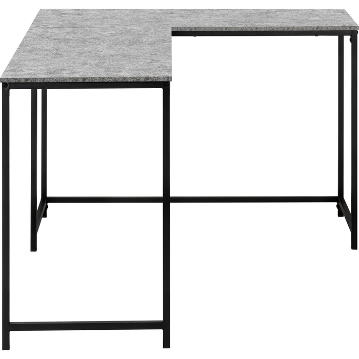 Computer Desk - 58"L/ STONE-LOOK/ Black Metal Corner