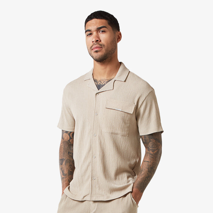 Men's  Stone Crinkle Shirt  Closure London  Front View