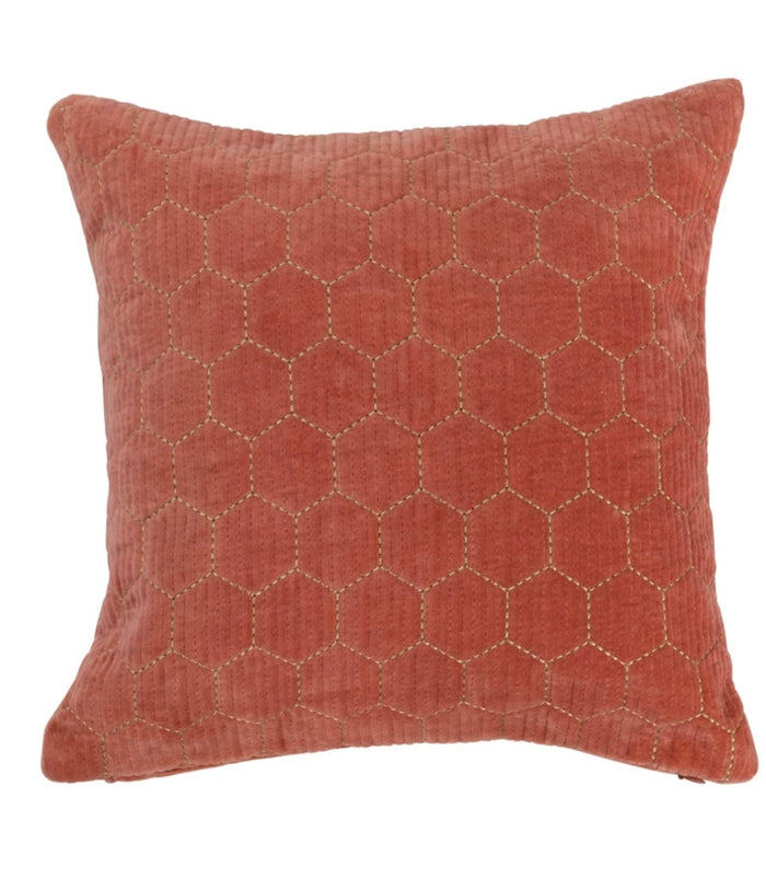 Crushed Orange Velvet Pillow