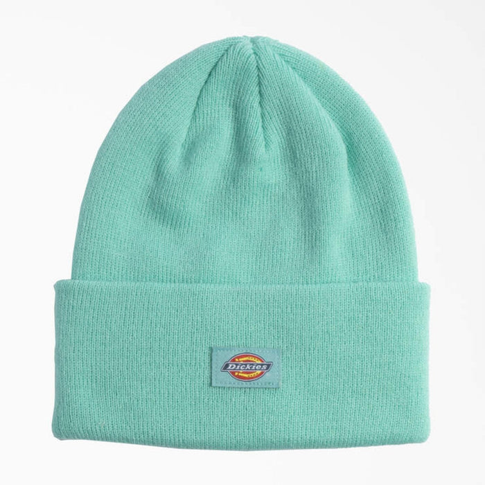 Dickies Logo Patch Tall Cuffed Acrylic Beanie Hats & Caps Dickies Pastel Turquoise OS