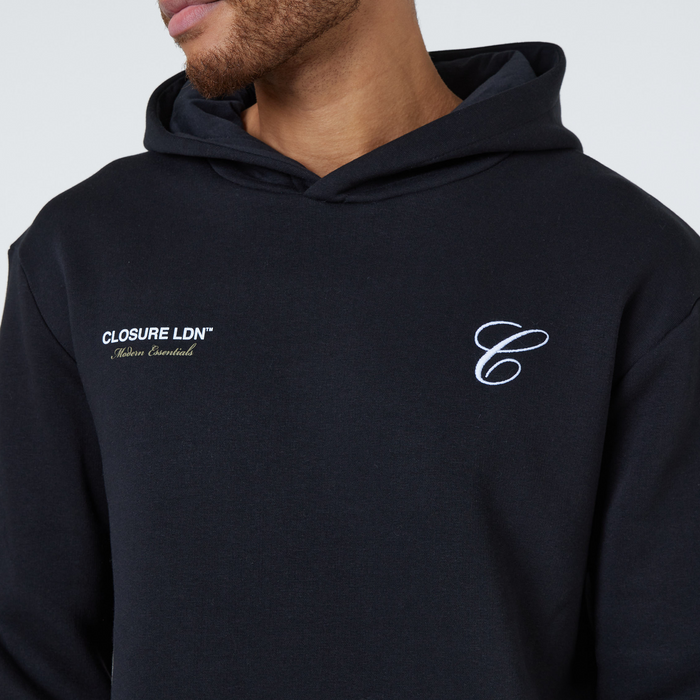 Double Logo Hoodie | Black