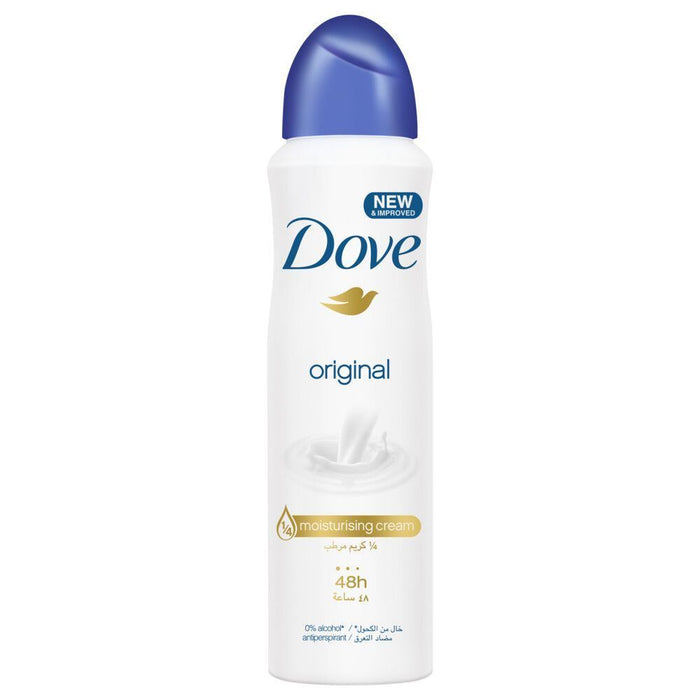 Dove Original 48H Antitranspirant & Antiperspirant Deodorant Spray with Moisturizing Cream for Women, 150ml - Makkah Pharmacy