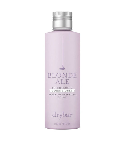 Drybar Blonde Ale Brightening Conditioner 236ml in a light purple bottle with silver cap on white background.
