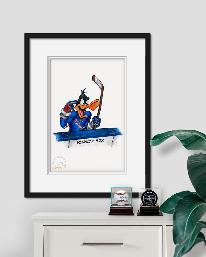 Duck Season Hockey Season x NHL Rangers Daffy Duck Limited Edition Art Print