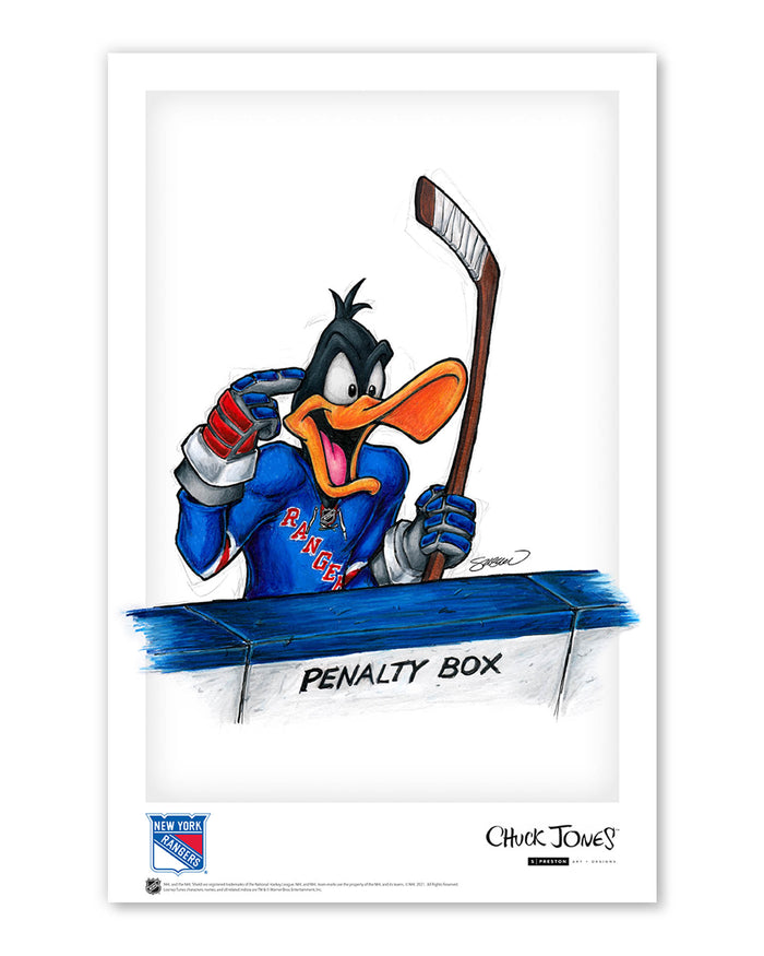 Duck Season Hockey Season x NHL Rangers Daffy Duck Limited Edition Art Print