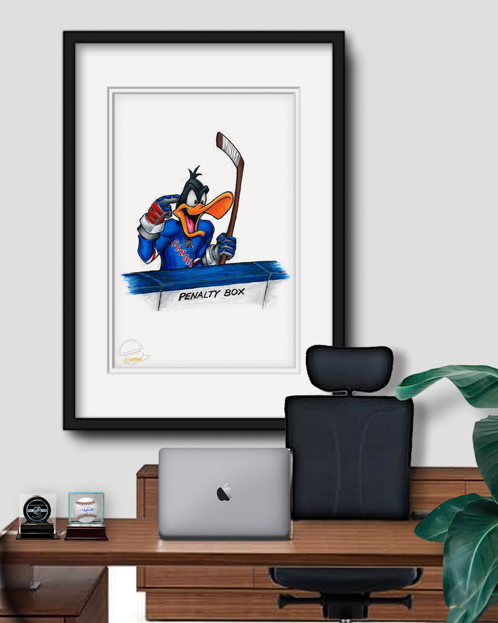 Duck Season Hockey Season x NHL Rangers Daffy Duck Limited Edition Art Print