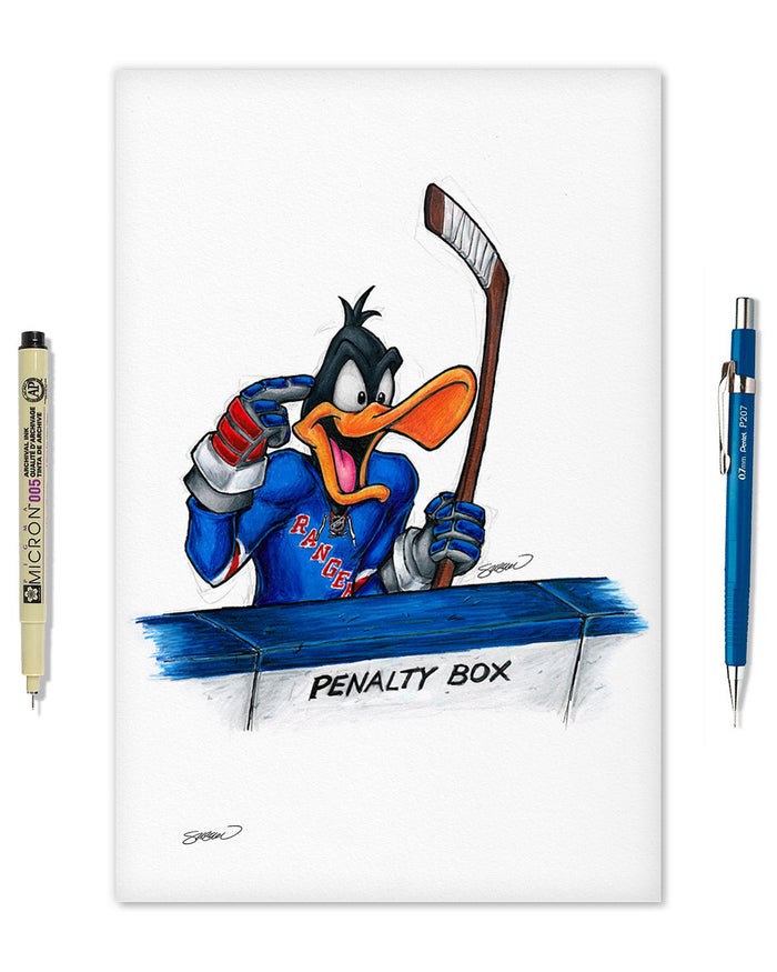 Duck Season Hockey Season x NHL Rangers Daffy Duck Limited Edition Art Print