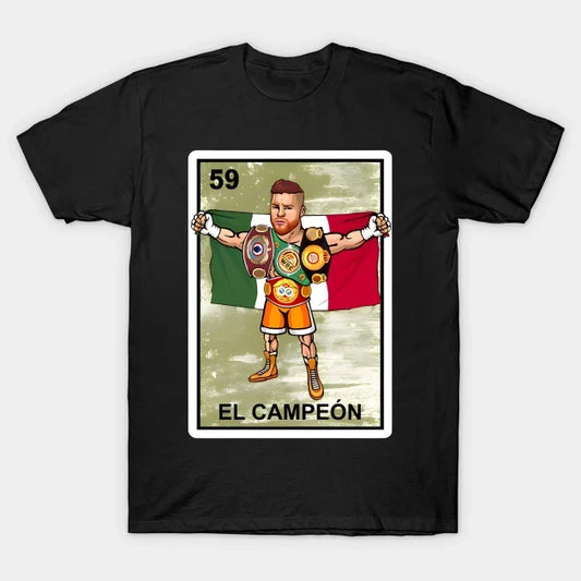 El Campeon Canelo Alvarez Champion Loteria Mexican Bingo Style T-Shirt