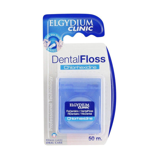Elgydium Clinic 50m Waxed Dental Floss with Chlorhexidine, 1 Piece - Makkah Pharmacy