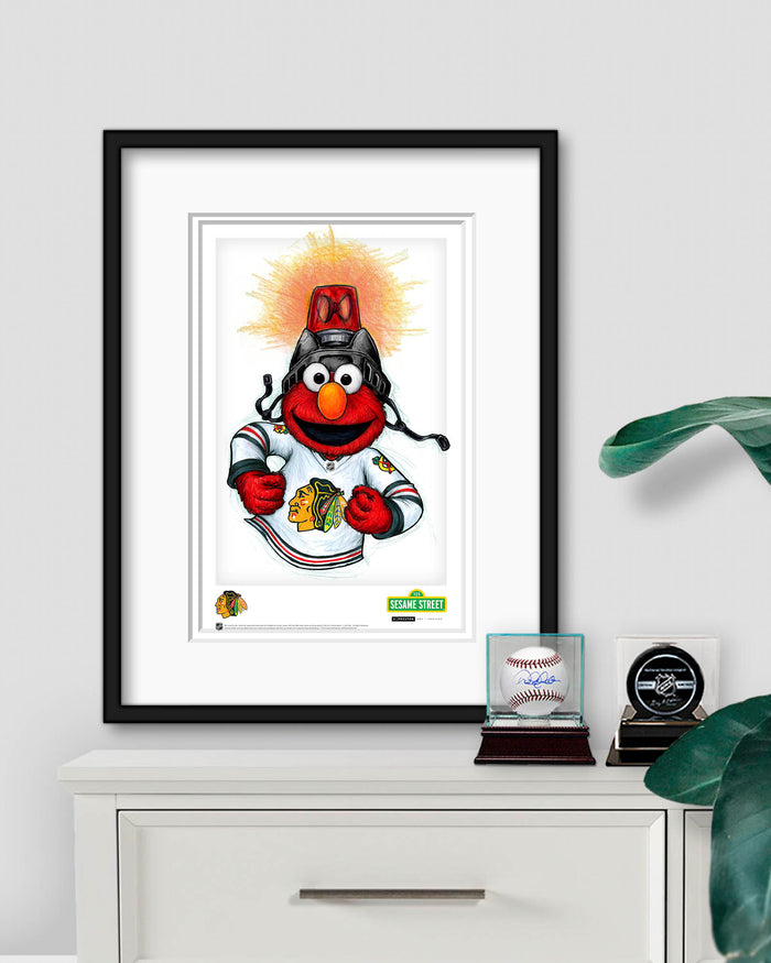 Elmo Loves Goals! x NHL Blackhawks Limited Edition Art Print