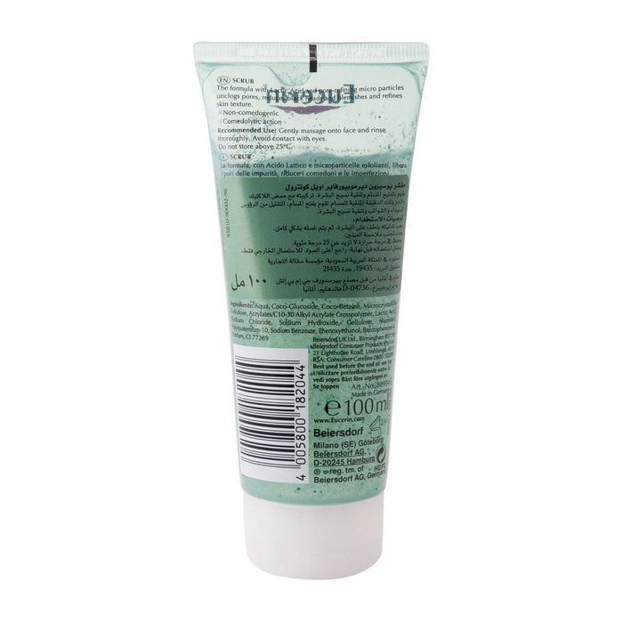 Eucerin DermoPurifyer Oil Control Facial Scrub for Blemish Prone Skin, 100ml - Makkah Pharmacy
