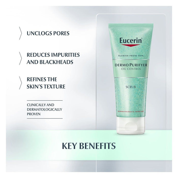 Eucerin DermoPurifyer Oil Control Facial Scrub for Blemish Prone Skin, 100ml - Makkah Pharmacy