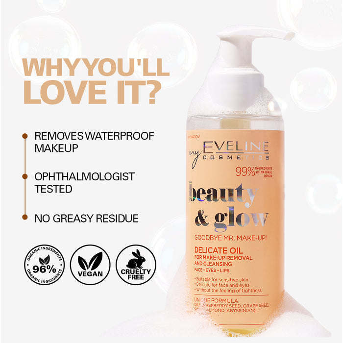 Eveline Cosmetics Beauty & Glow Delicate Make-Up Removing And Cleansing Oil 145 ml
