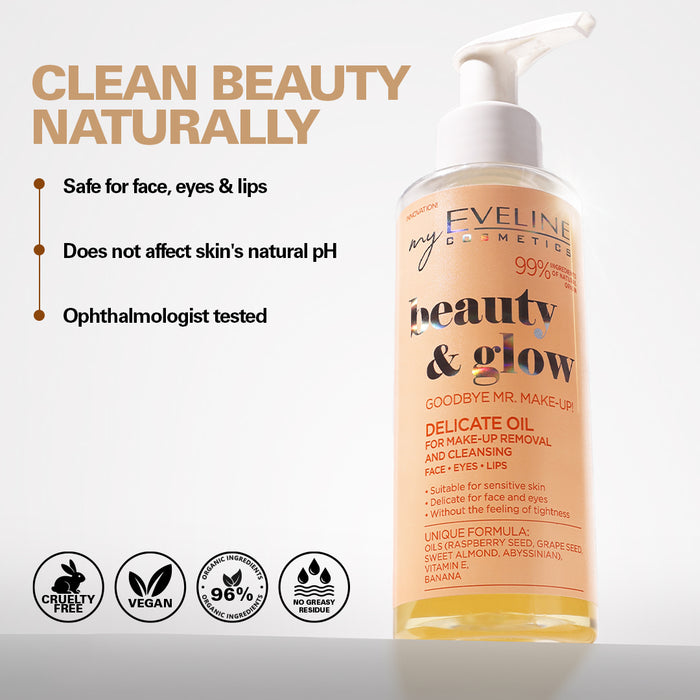 Eveline Cosmetics Beauty & Glow Delicate Make-Up Removing And Cleansing Oil 145 ml