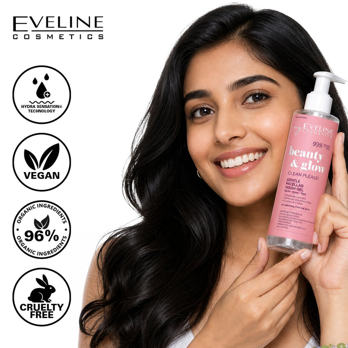 Eveline Cosmetics Beauty & Glow Micellar Face Cleansing Gel 200 ml