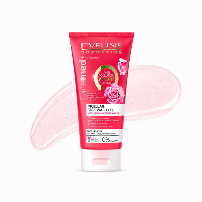 Eveline Cosmetics Facemed+ Micellar Face Wash Gel With Organic Rose Water 150 ml