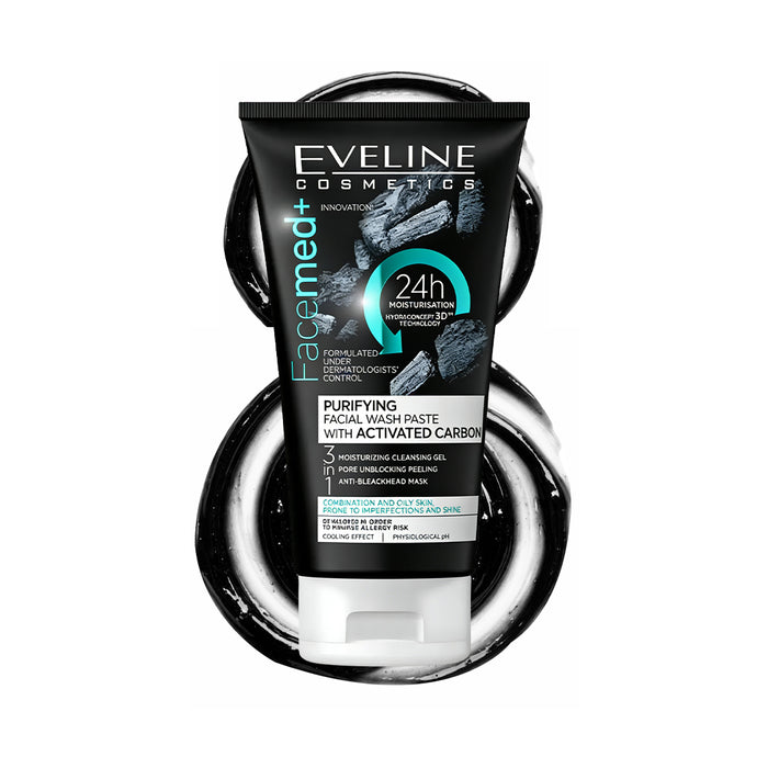 Eveline Cosmetics Facemed+ Purifying Facial Wash Paste With Activated Carbon 150 ml