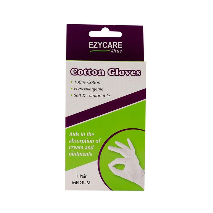 Ezycare Plus Cotton Gloves Pair Medium - Makkah Pharmacy