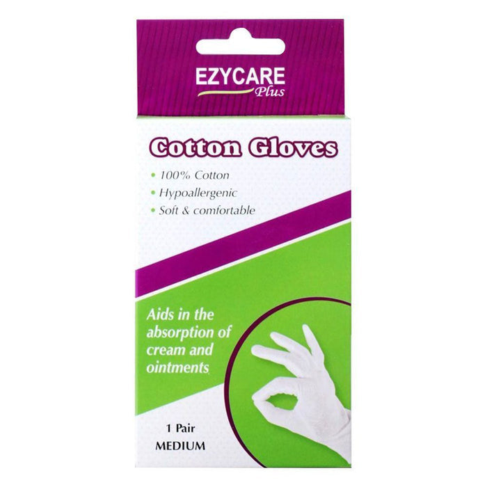 Ezycare Plus Cotton Gloves Pair Medium - Makkah Pharmacy