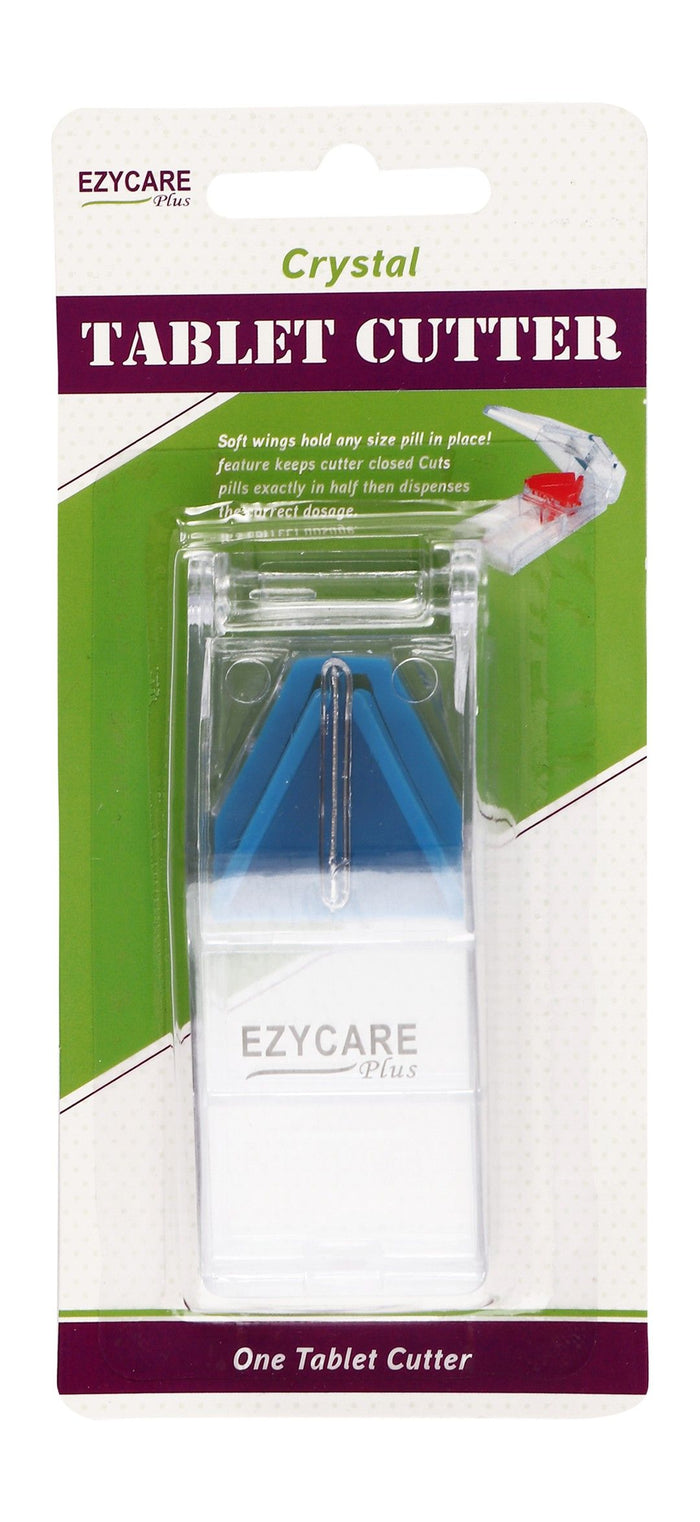 Ezycare Plus Crystal Blue & White Tablet Cutter, 1 Piece - Makkah Pharmacy
