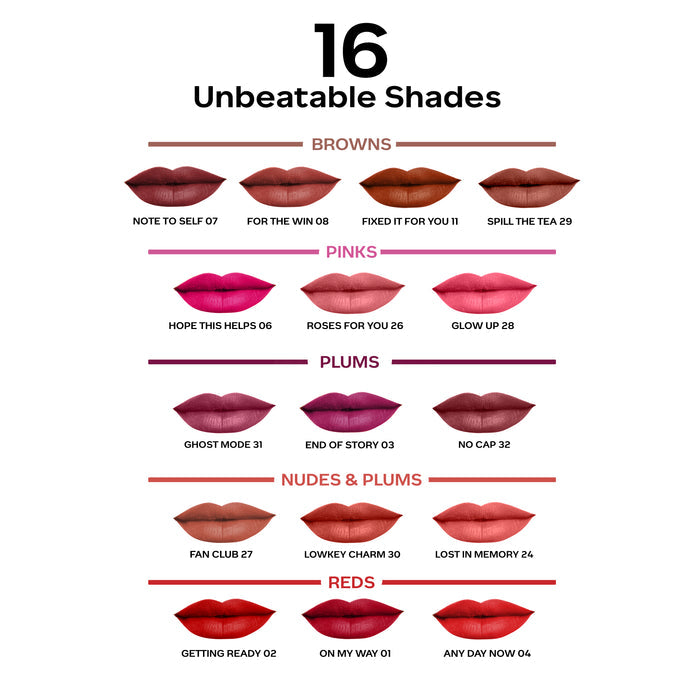 FACES CANADA Comfy Matte Liquid Lipstick - Note To Self 07, 3.8 ml | Comfortable 10HR Longstay | Intense Matte Color | Almond Oil & Vitamin E Infused | Super Smooth | No Dryness | No Alcohol