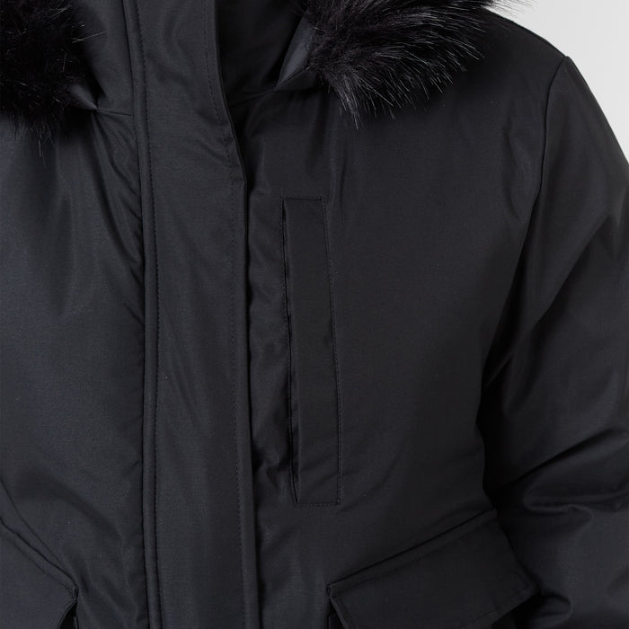 Faux Fur Cropped Parka | Black