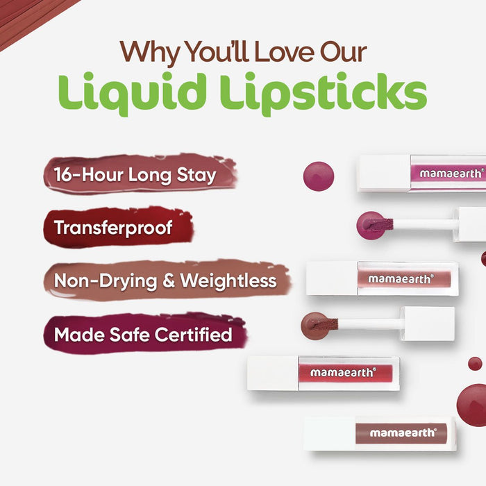 Feather Light Liquid Matte Lipstick pack of 4 minis (4 X 1.2 ml)
