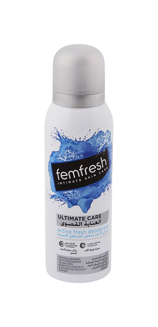 Femfresh Ultimate Care Hypoallergenic Active Fresh Intimate Deodorant Spray, 125ml - Makkah Pharmacy
