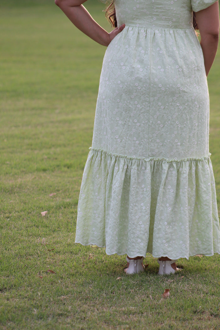 Floral Embroidered Tiered Maxi Dress