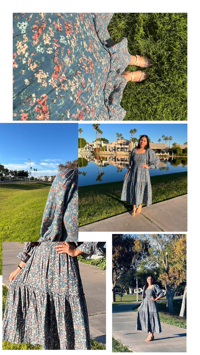 Floral Tiered Midi Dress