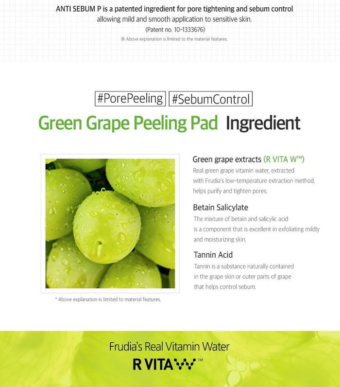 Frudia Green Grape Pore Peeling Pad 170ml