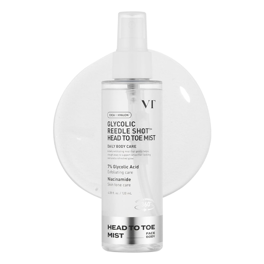 VT Cosmetics Glycolic Reedle Shot Head-to-Toe Mist Nudie Glow Australia