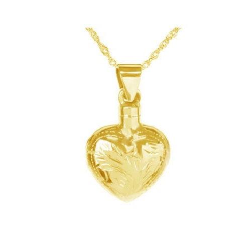 Gold Plated Silver Art Heart Jewelry - IUSPN113-G