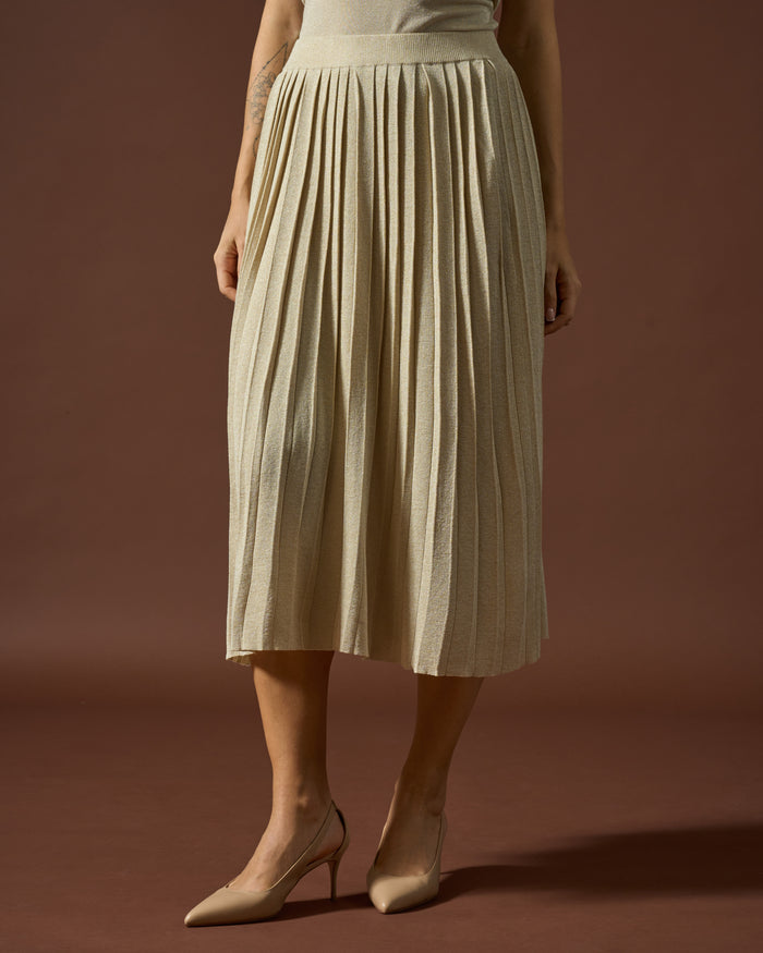 Golden Luxe Pleated Skirt