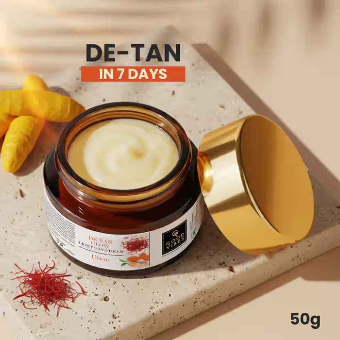 Good Vibes Ubtan De-tan Glow Light Day Cream with Power of Serum (100 gm)