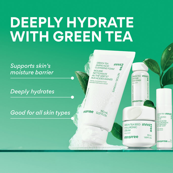 Deeply hydrate with green tea benefits