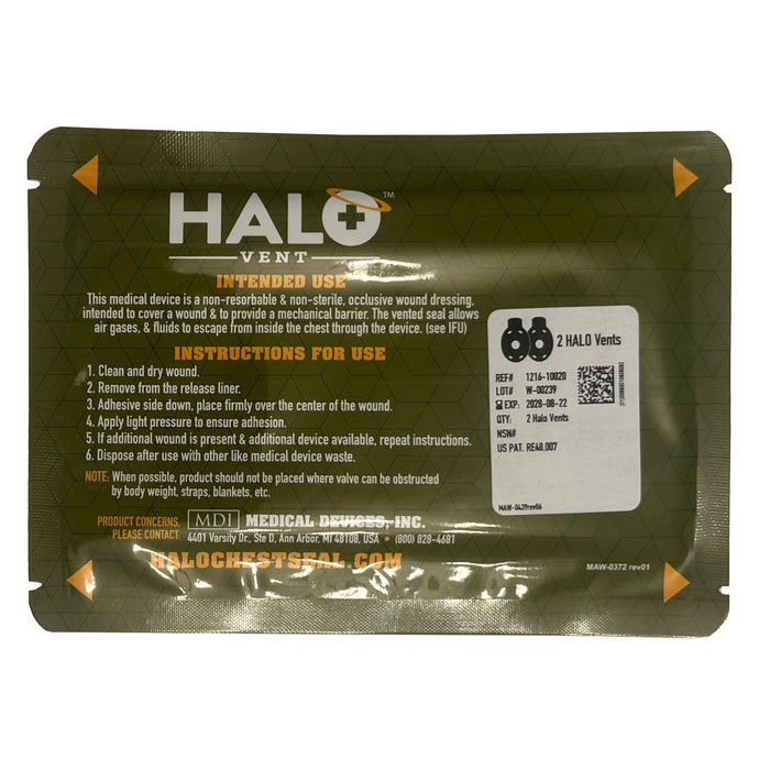 Halo Vent IFAK Chest Seal, packaged (front)