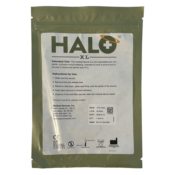 Halo XL Trauma Dressing, front of package