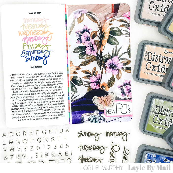 Handwritten Days of the Week 4x4 Stamp Set