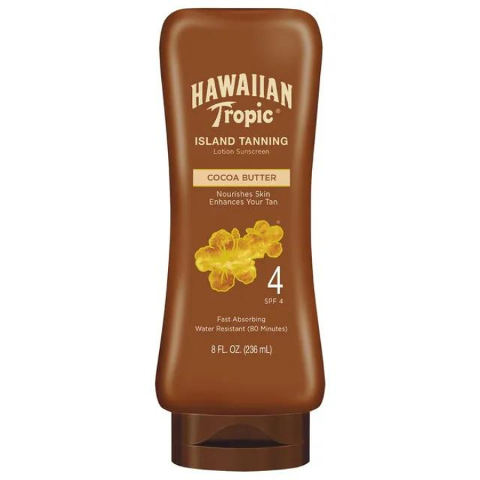 Hawaiian Tropic Island Tanning Cocoa Butter Lotion (SPF4) 236ml Hawaiian
