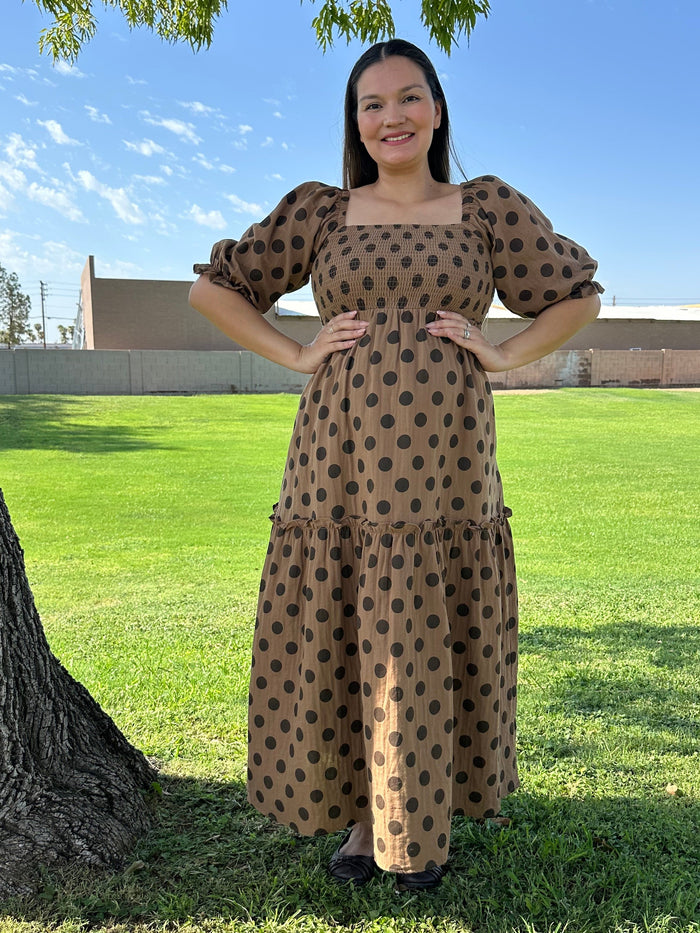 Helena Polka Dot Maxi Dress
