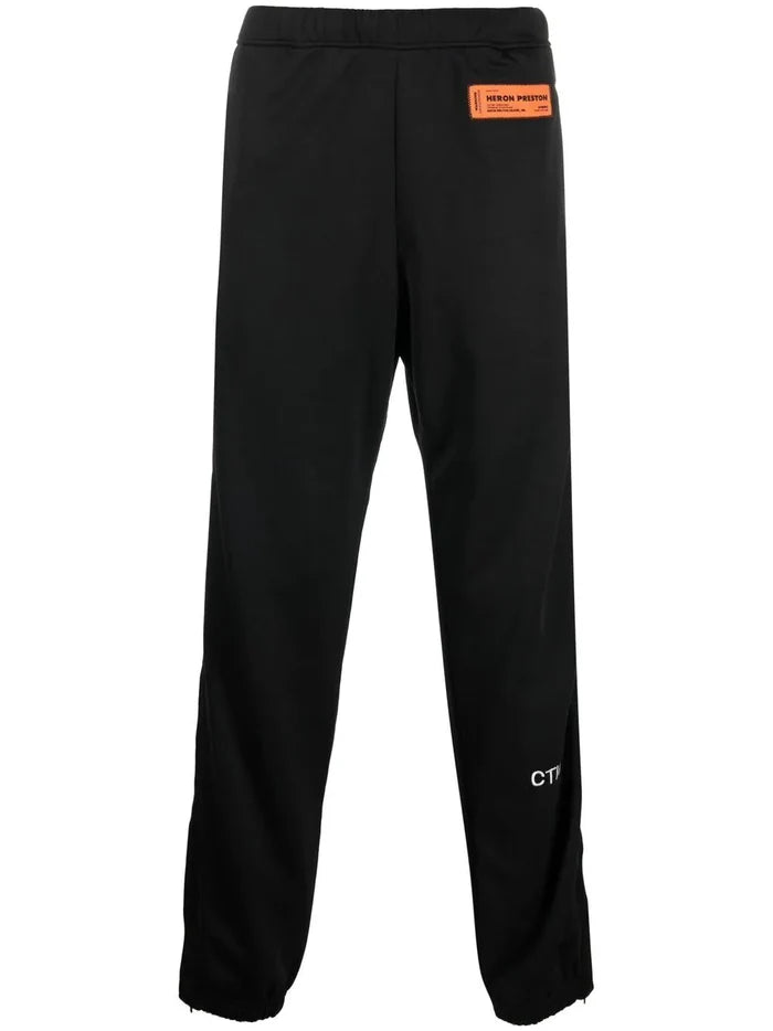 HERON PRESTON Logo Track Pants Black/White - MAISONDEFASHION.COM