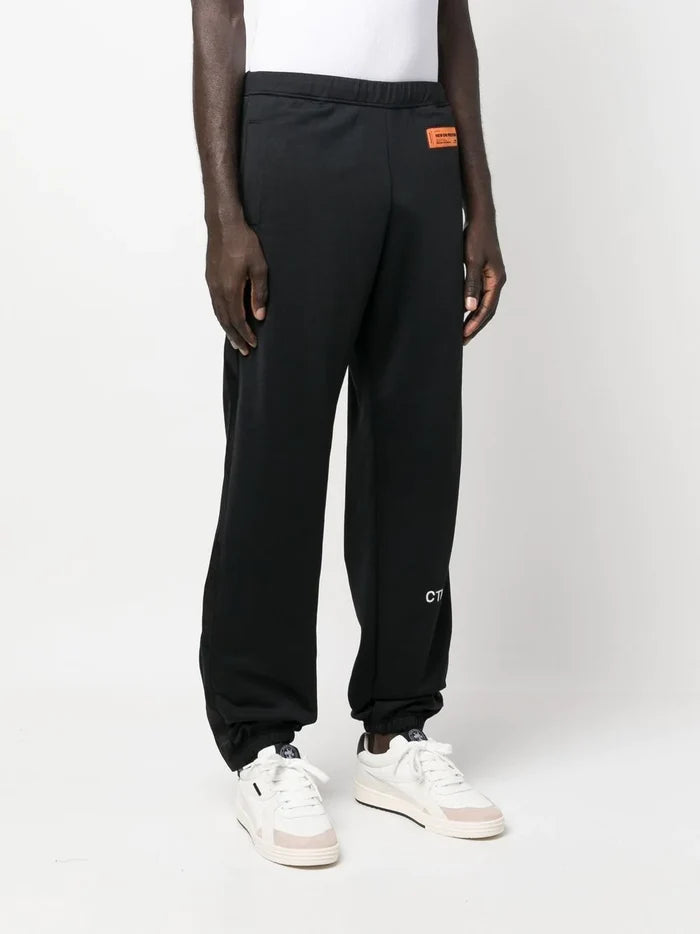 HERON PRESTON Logo Track Pants Black/White - MAISONDEFASHION.COM